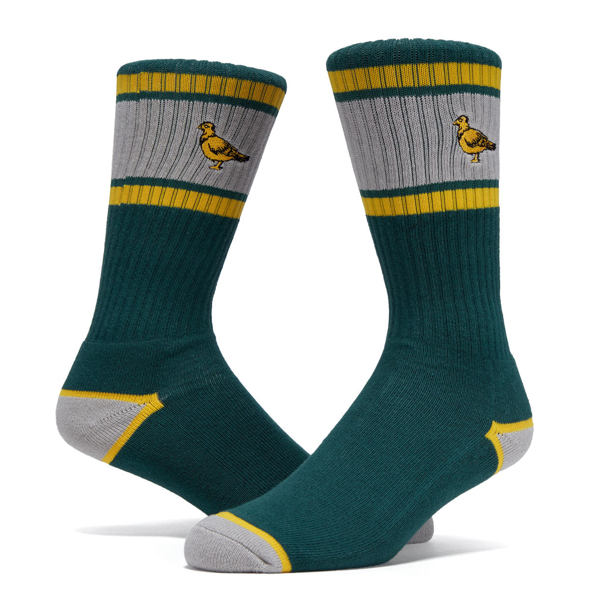 Anti-Hero Lil Pigeon Emb Socks - Green/Yellow/Grey image 2