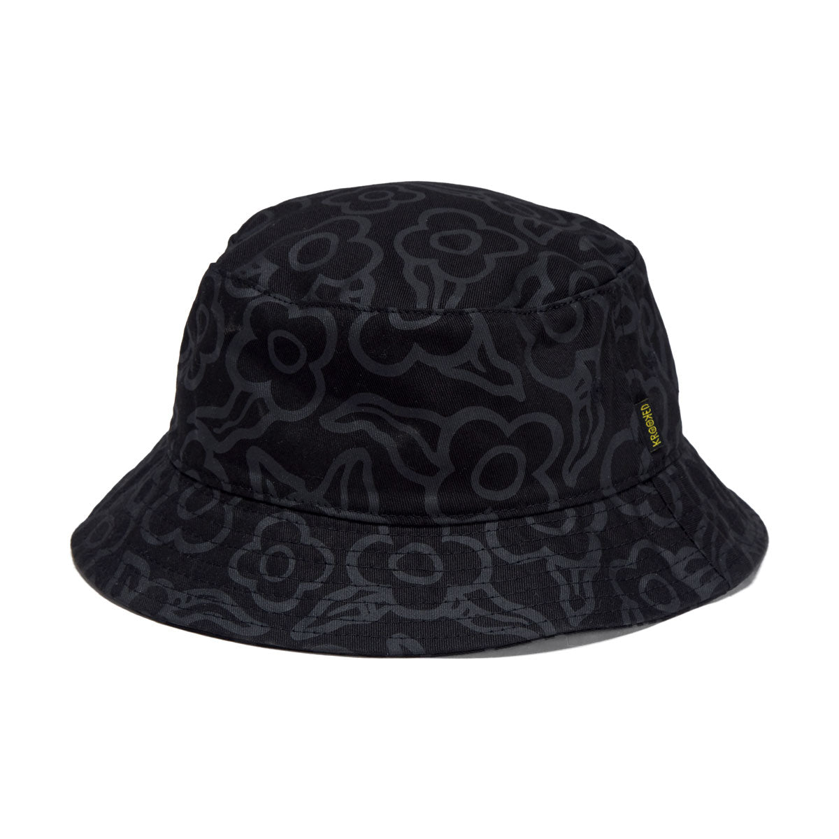 Krooked Flowers Hat - Black image 1