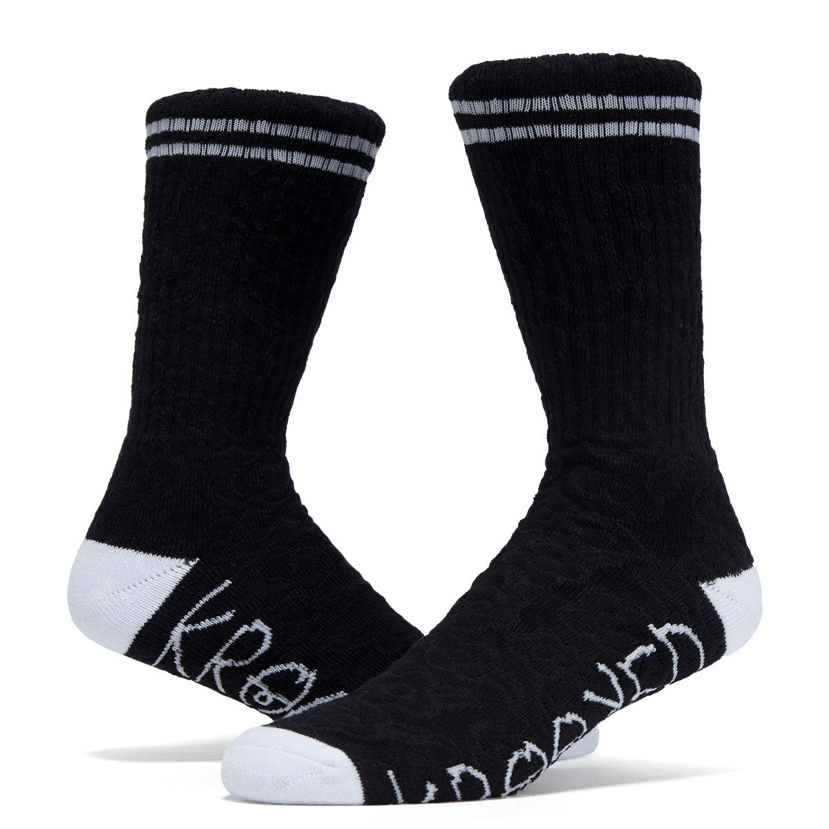 Krooked Multi Flowers Socks - Black/Black/White image 2