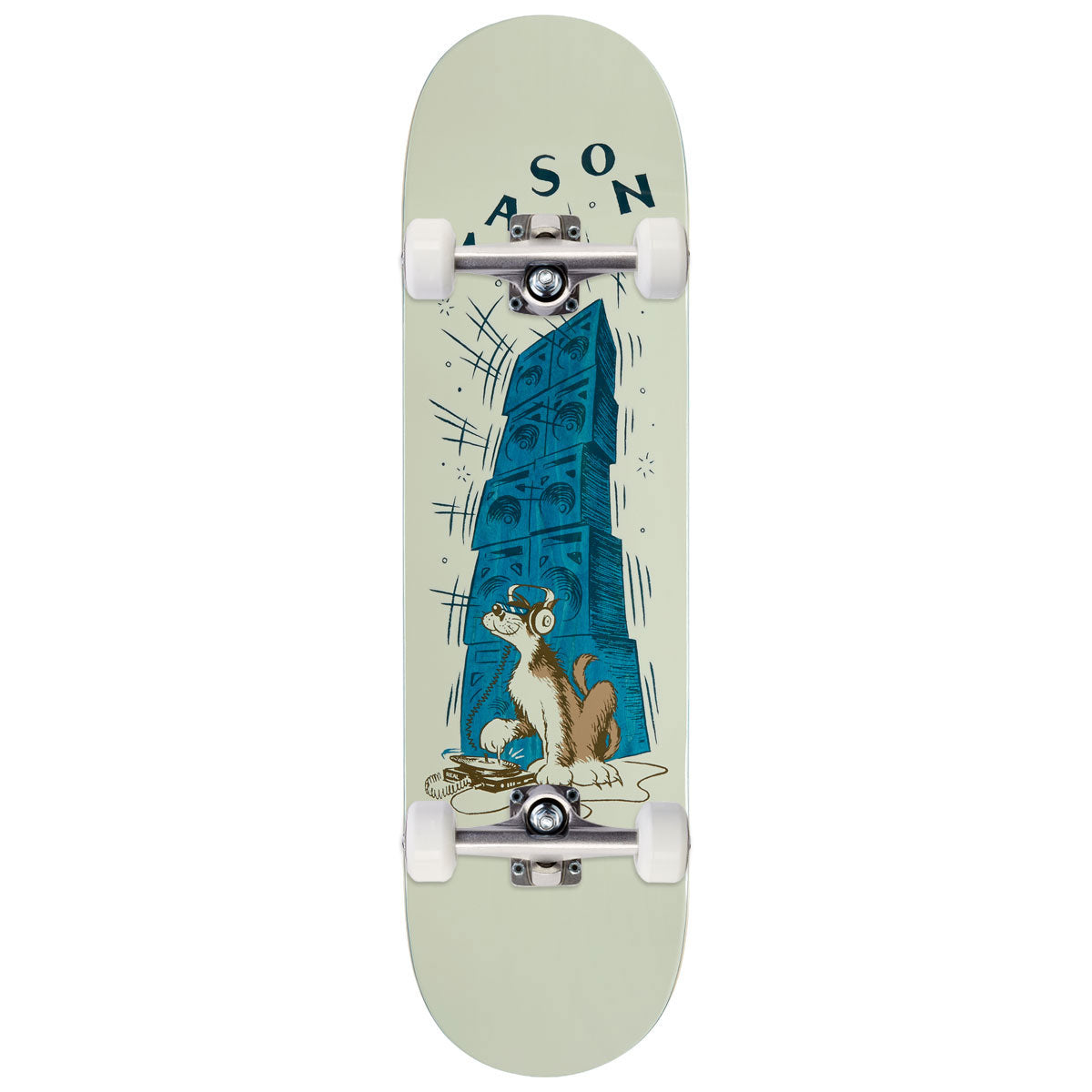 Real Mason Record Scratch Skateboard Complete - Cream - 8.28