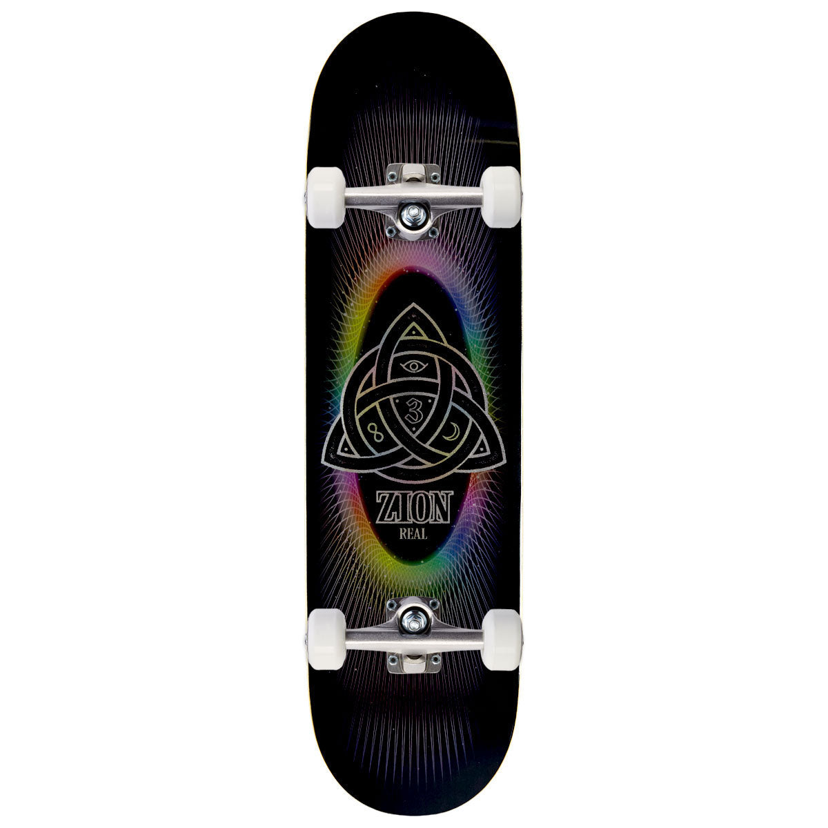 Real Zion Power Of Threes Easy Rider Skateboard Complete - Black - 8.50