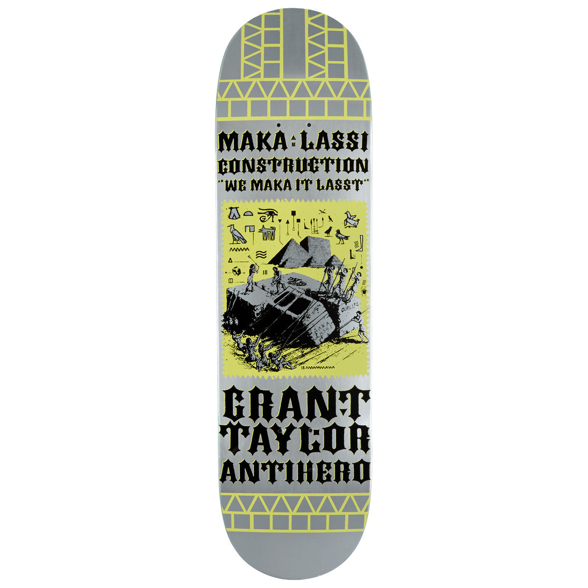 Anti-Hero Grant Makalassi Construction Re-color DBX Skateboard Deck - Silver - 8.50