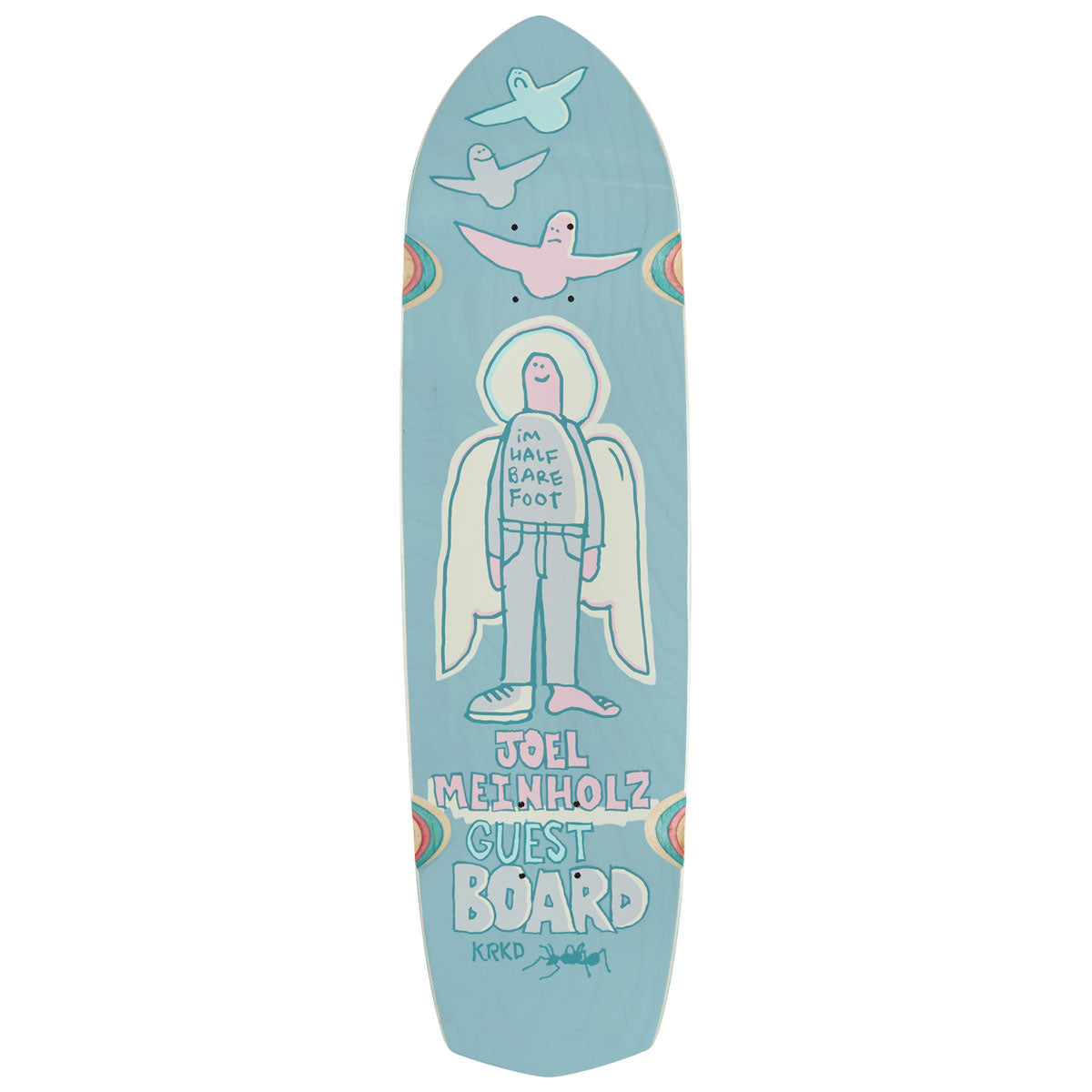 Krooked Joel Meinholz Guest Pro Zig Zagger Skateboard Deck - Light Blue - 8.62