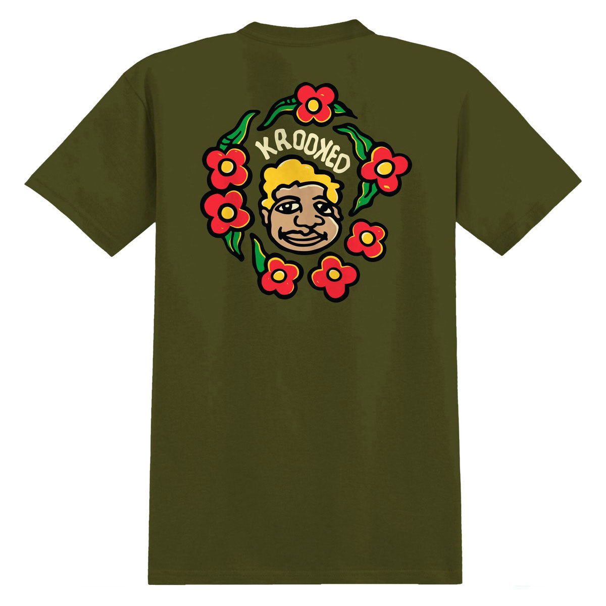 Krooked MG T-Shirt - Military Green/Black/Multi Color image 1
