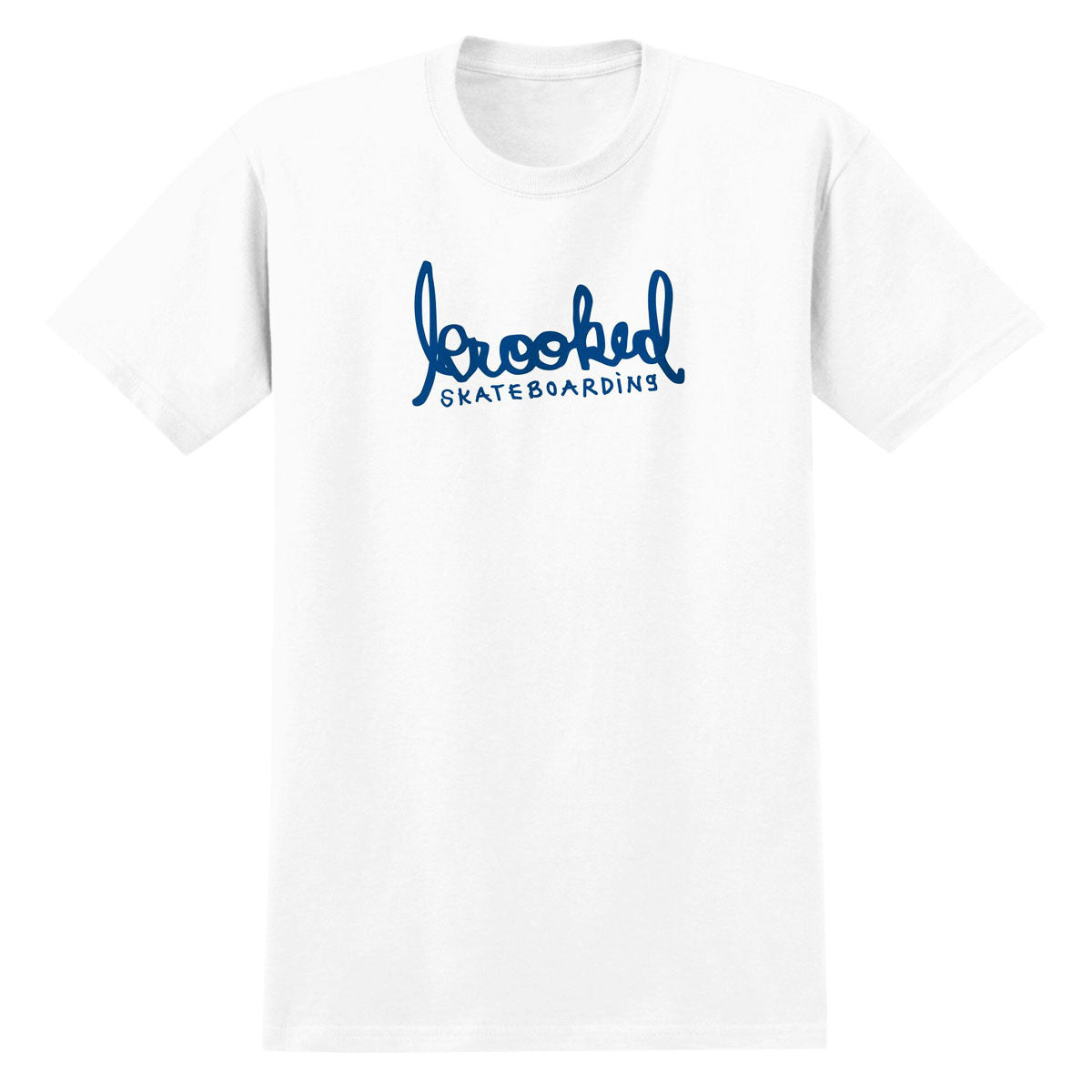 Krooked Skript T-Shirt - White/Blue image 1