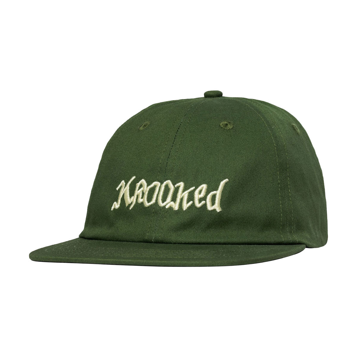 Krooked Double Ok Script Hat - Olive/Cream image 1