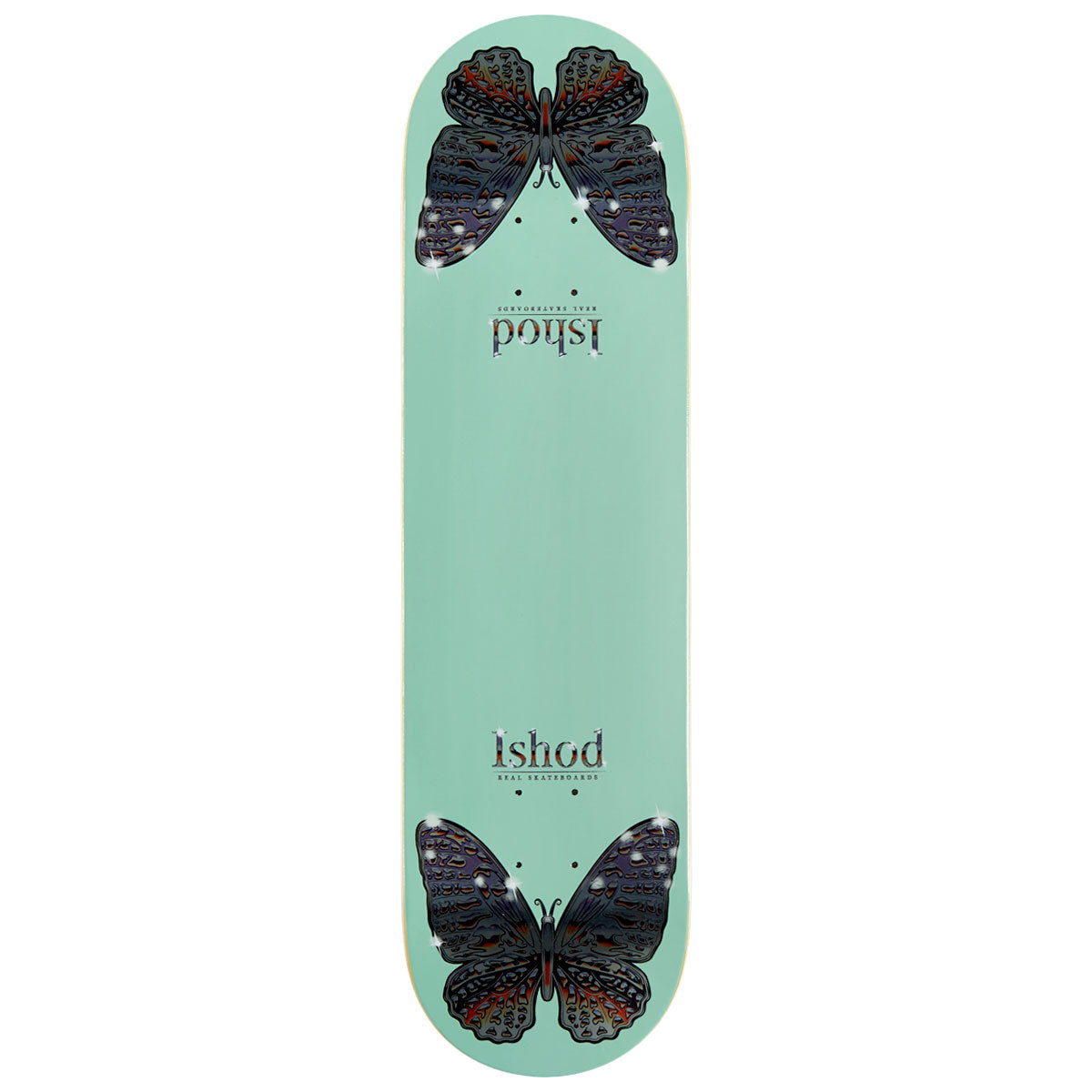 Real Ishod Mariposa Chrome Twin Tail Skateboard Deck - Teal - 8.50