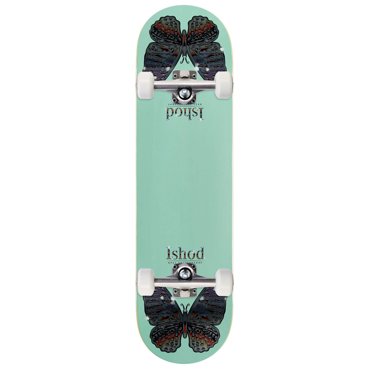 Real Ishod Mariposa Chrome Twin Tail Skateboard Complete - Teal - 8.50