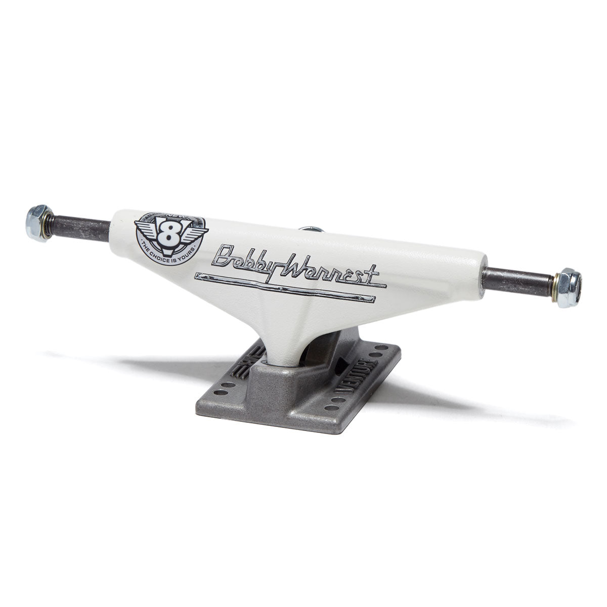 Venture V8 Bob Worrest Skateboard Trucks - Cream/Black - 5.2 Hi image 1