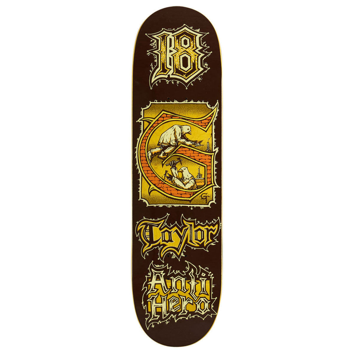 Anti-Hero Grant Medieval Skateboard Deck - Brown - 8.38