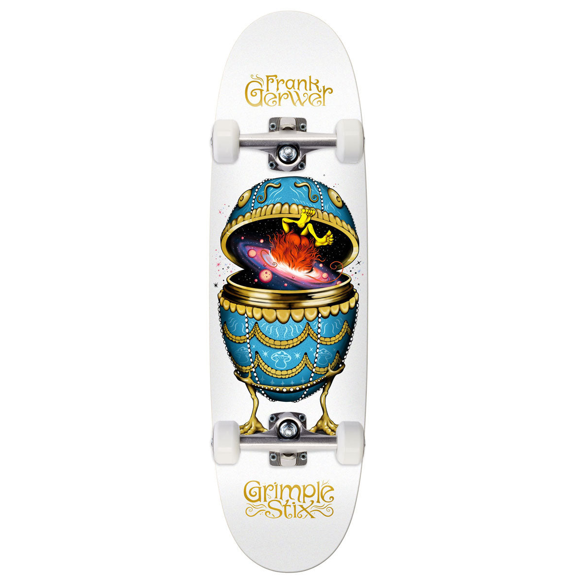Anti-Hero Gerwer Grimple Stix Fabrage Egg Skateboard Complete - White - 9.10