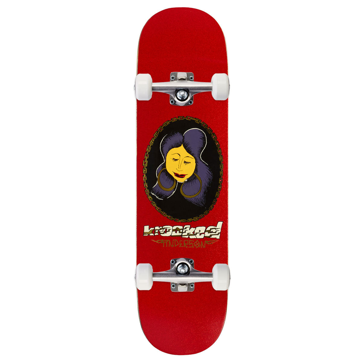 Krooked Manderson DBX Chain Frame Skateboard Complete - Red - 8.38