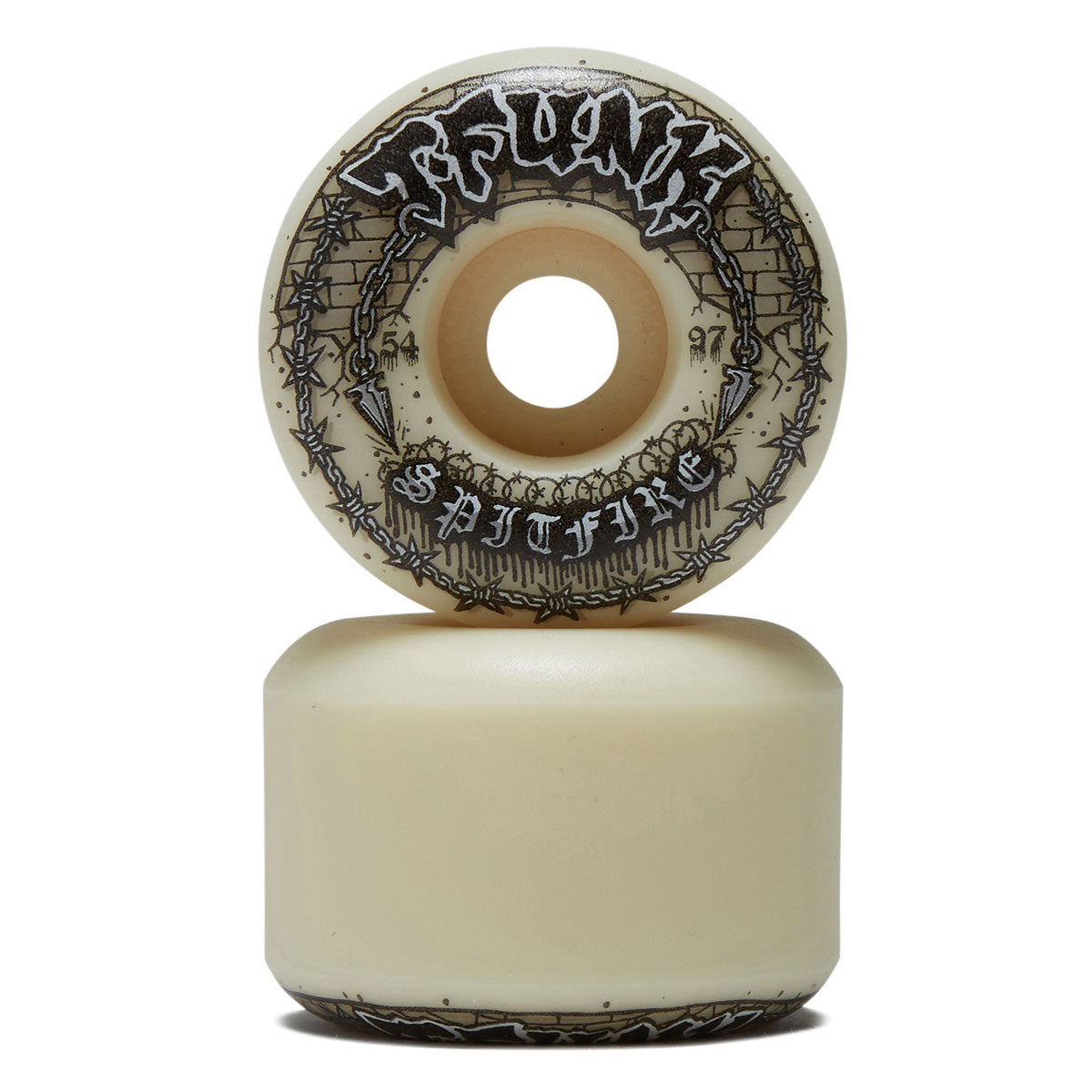 Spitfire T-Funk Raw F4 97 Radial Full Skateboard Wheels - Natural - 54mm image 2