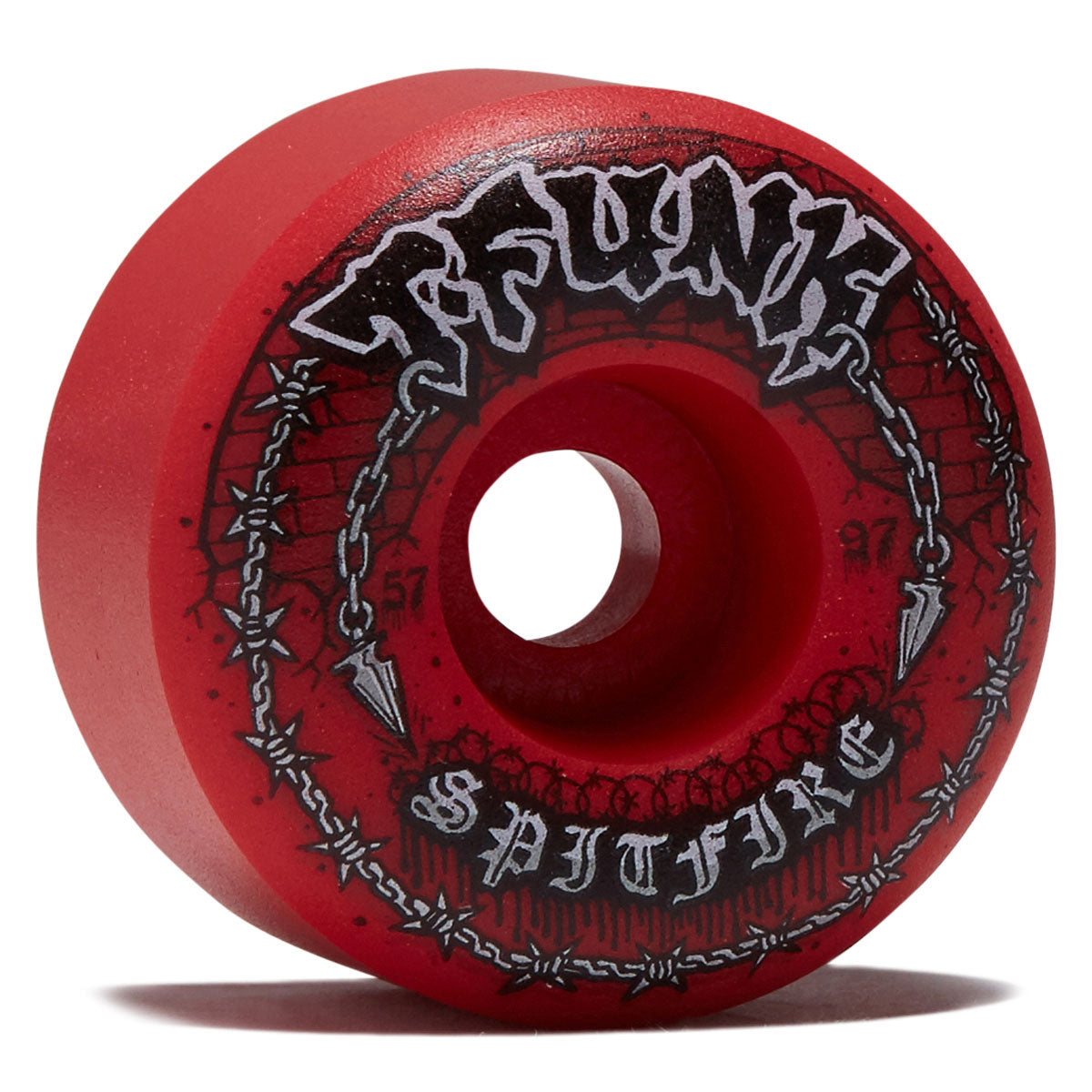 Spitfire T-Funk Raw F4 97 Radial Full Skateboard Wheels - Red - 57mm image 1