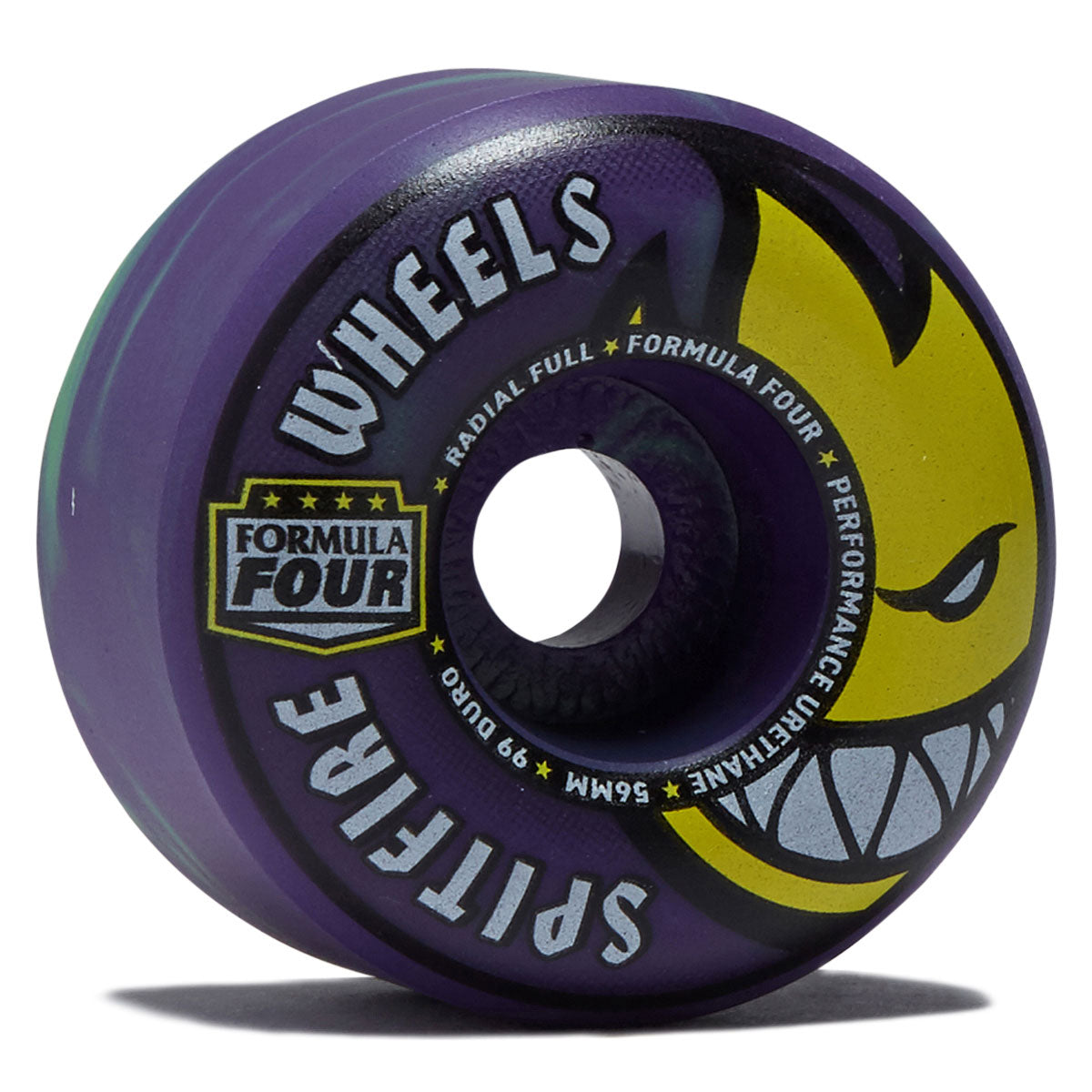 Spitfire Team Colors F4 99 Radial Full Skateboard Wheels - Neon Green/Purple - 56mm image 1