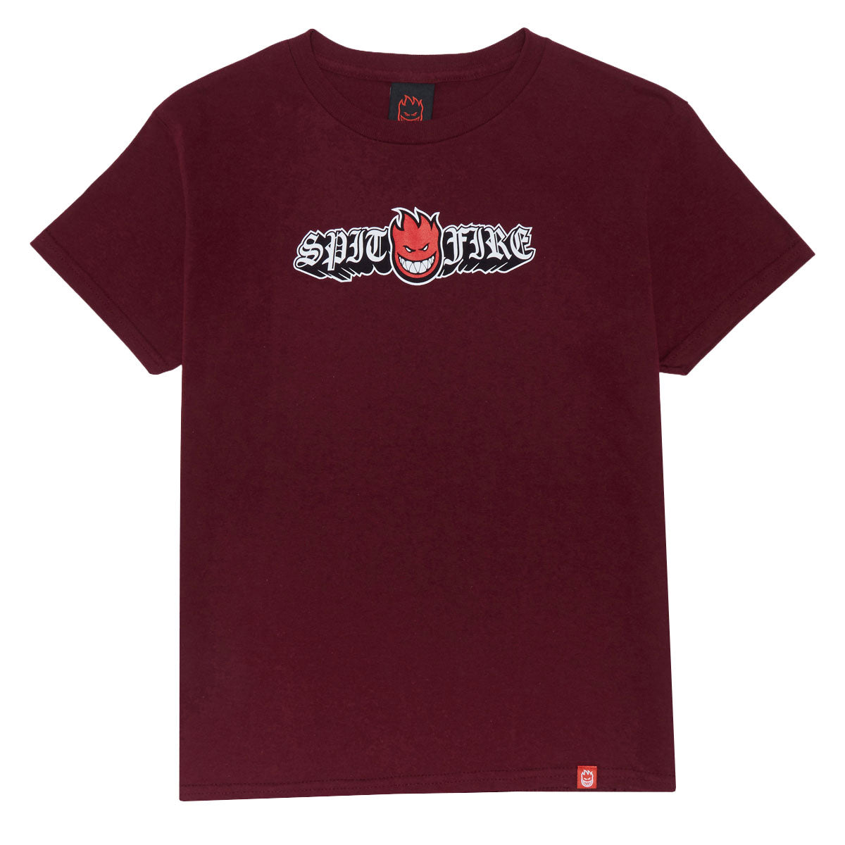 Spitfire Youth Old E Drop Bighead T-Shirt - Maroon/Red/Black/White image 1