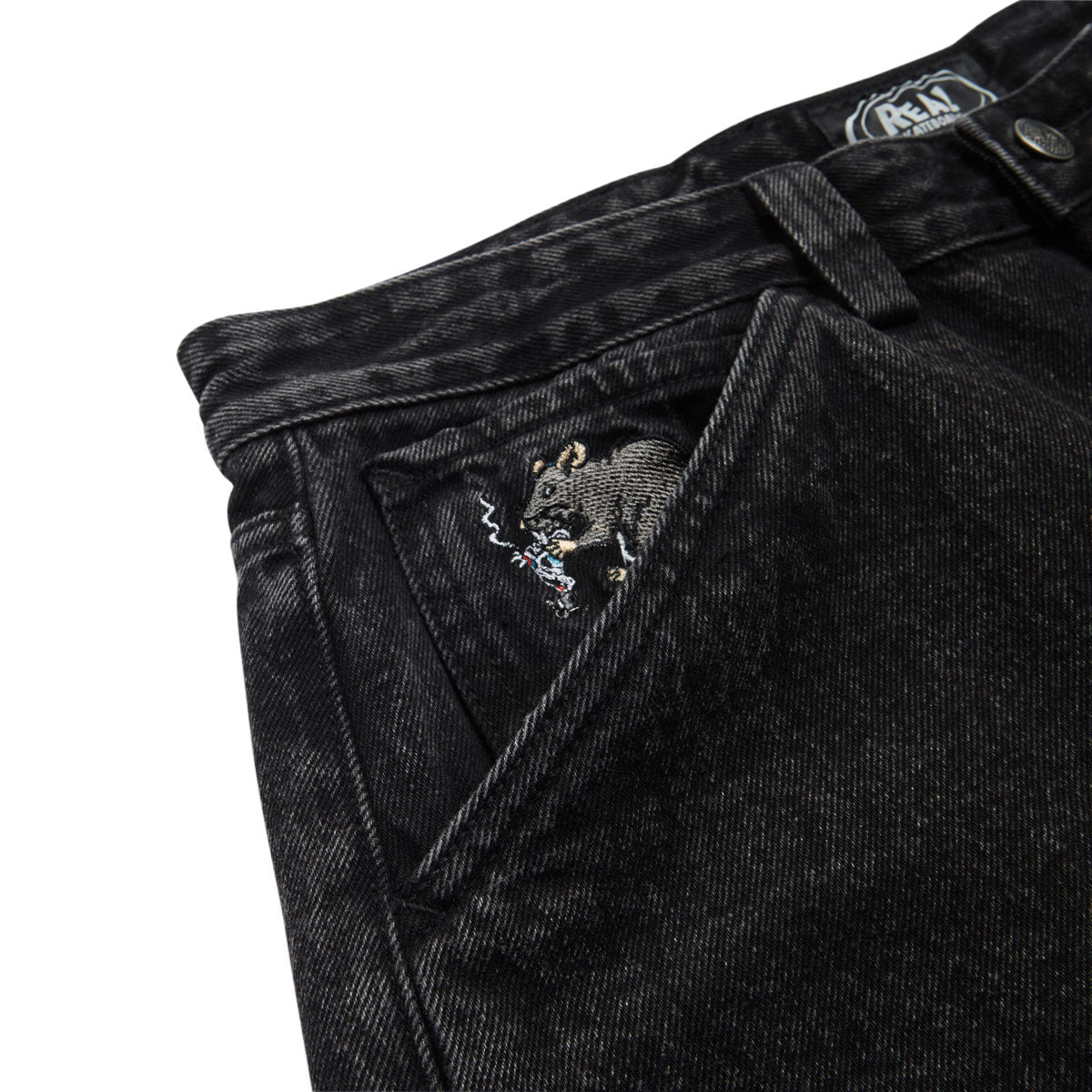 Real Street Cleaner Denim Shorts - Black Stone/Acid Wash image 3