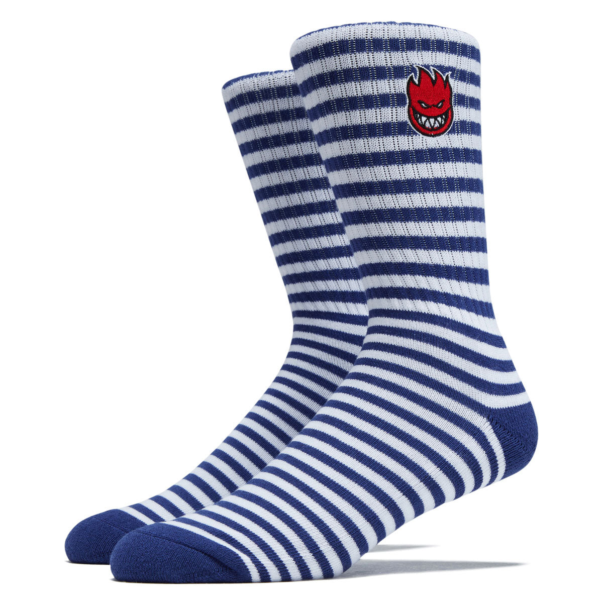 Spitfire Bighead Fill Stripe Emb Socks - Blue/White image 1