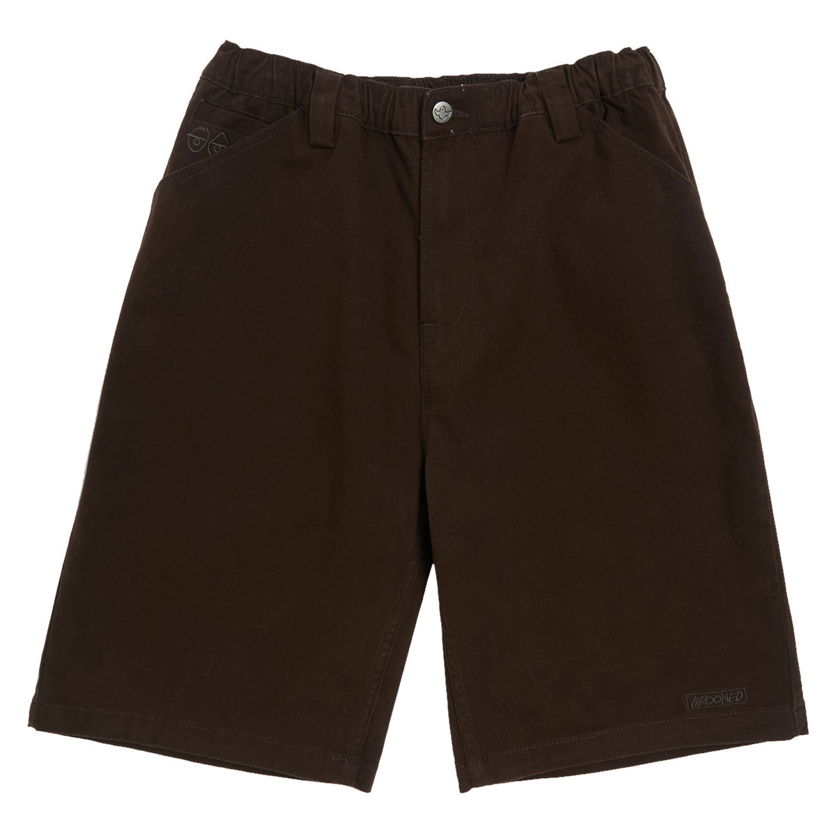 Krooked Eyes Twill Shorts - Brown image 1