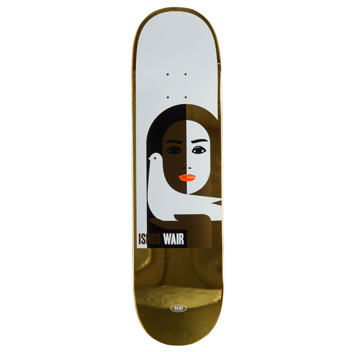 Real Ishod Peace LTD Foil Skateboard Deck - Gold - 8.25