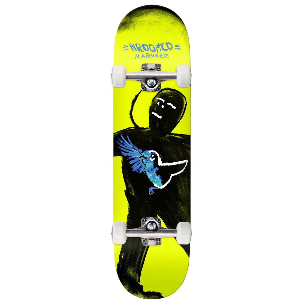 Krooked Narvaez Blue Bird Skateboard Complete - Yellow - 8.25
