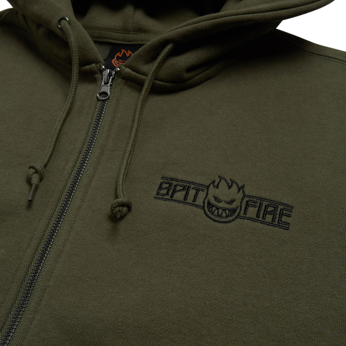 Spitfire LTB Arch Emb Zip Hoodie - Olive image 3