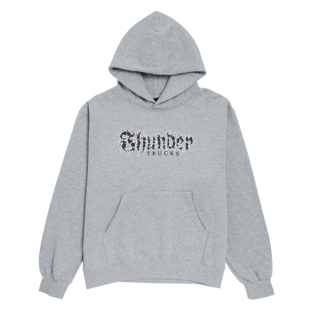 Thunder Vertebrae Script Hoodie - Heather Grey/Black/White Print image 1