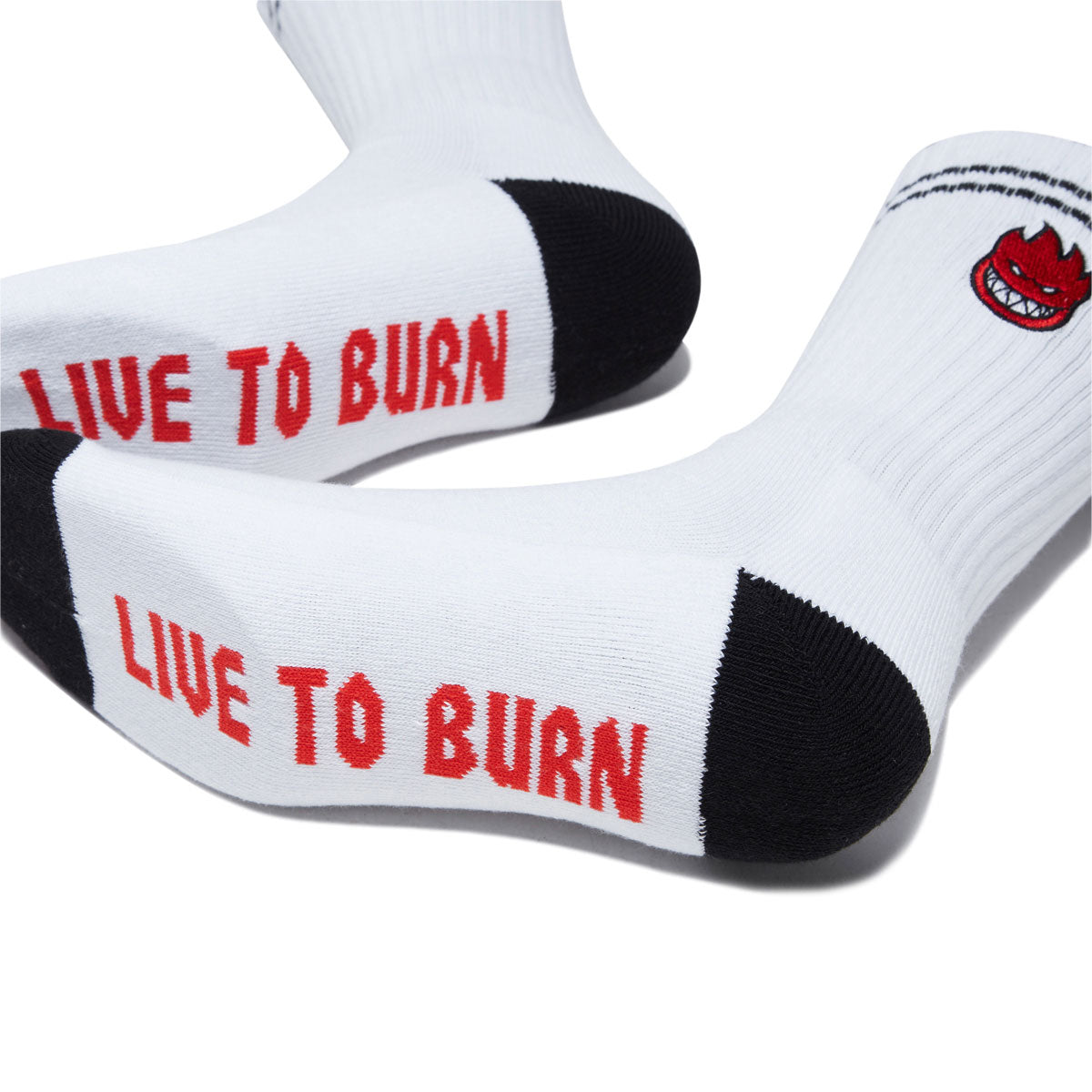 Spitfire Bighead Fill Emb Socks - White/Black/Red image 3