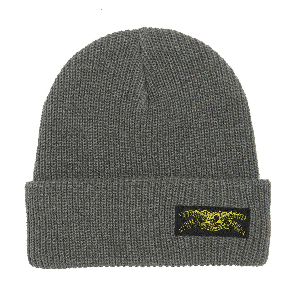 Anti-Hero Stock Eagle Label Beanie - Charcoal/Yellow image 1