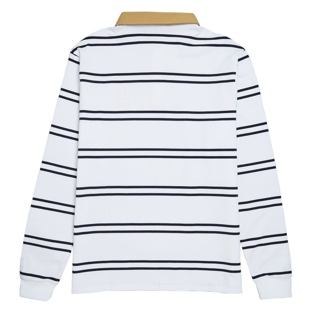 Krooked Sun Heart Long Sleeve Rugby Shirt - White/Navy/Yellow/Red Embroidery image 3