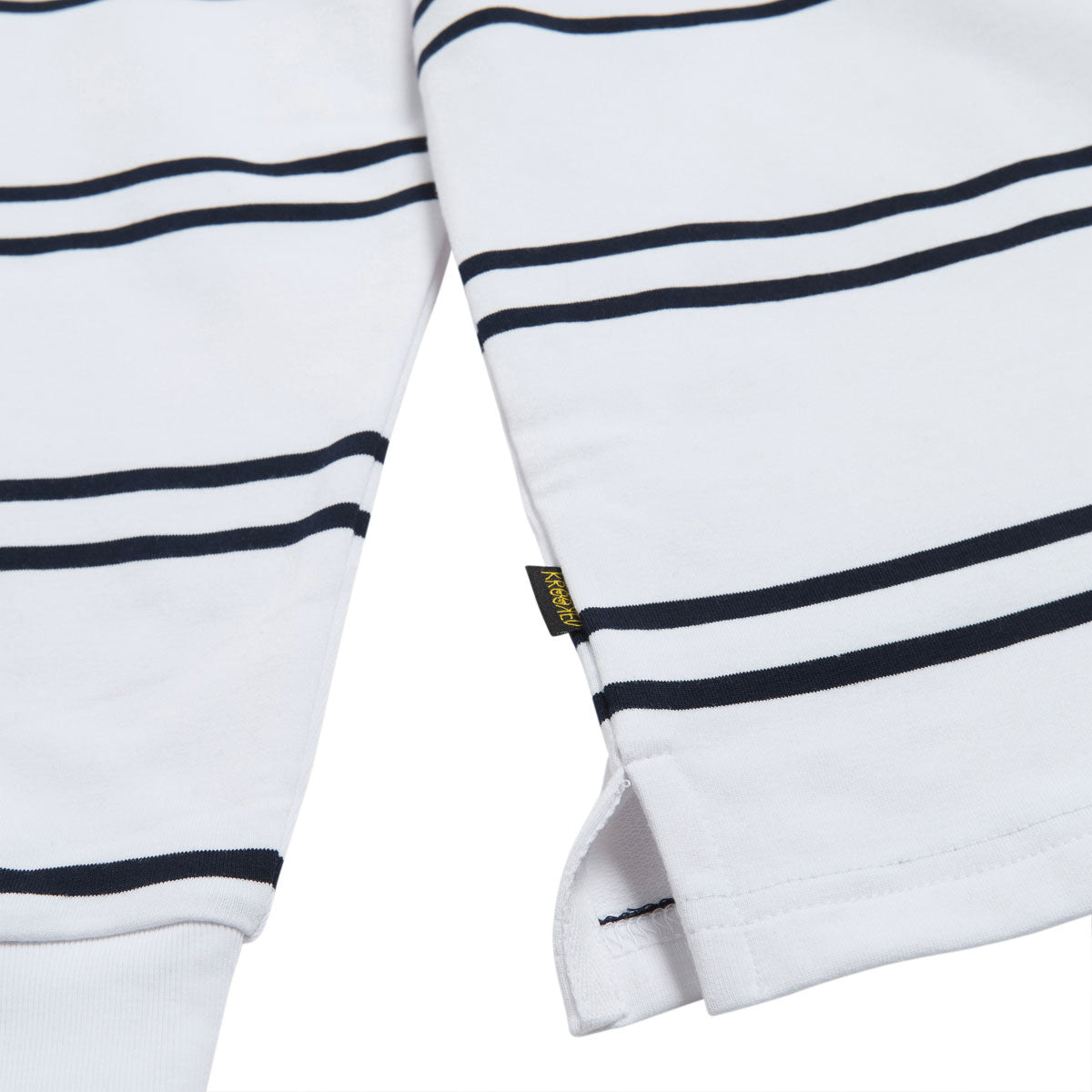 Krooked Sun Heart Long Sleeve Rugby Shirt - White/Navy/Yellow/Red Embroidery image 4