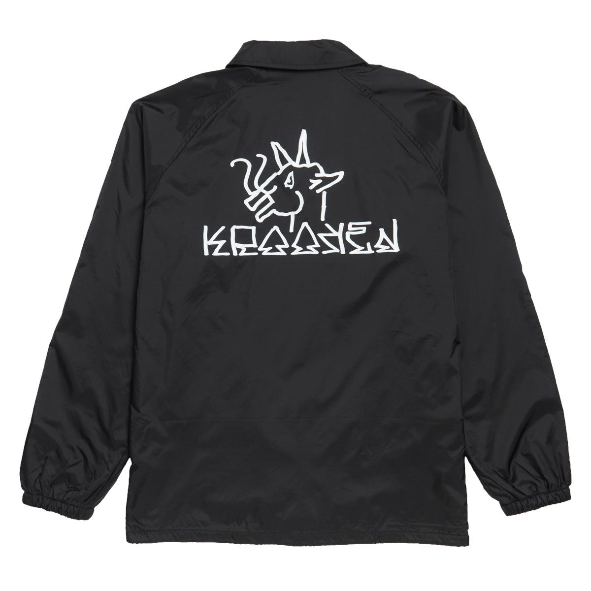 Krooked Tarragon Windbreaker Coaches Jacket - Black/White Prints image 2