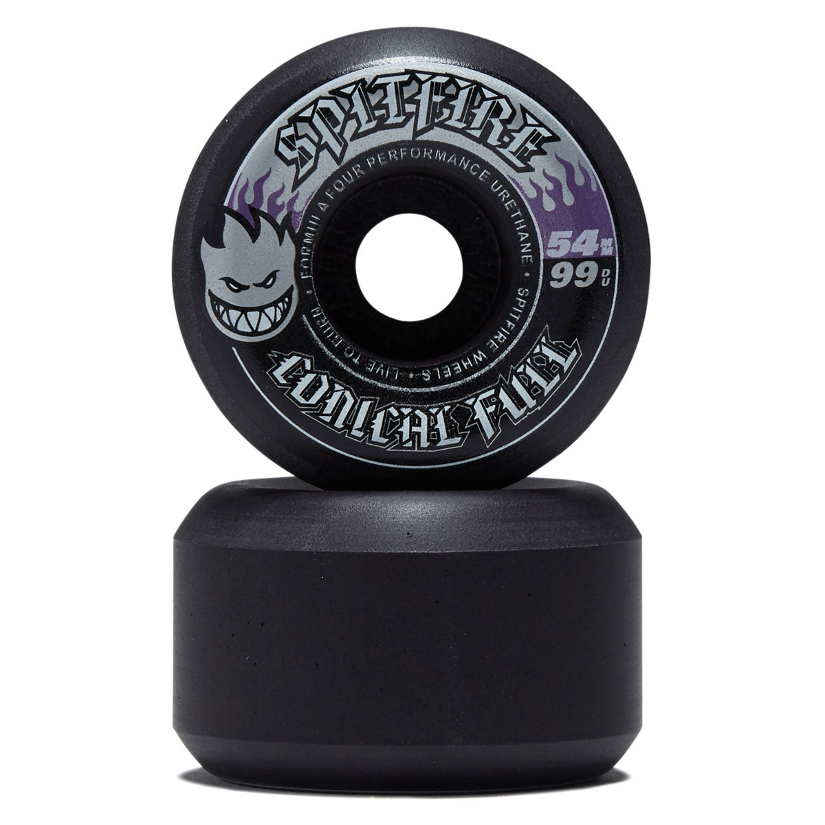 Spitfire F4 99 Team Color Pack Conical Full Skateboard Wheels - Black - 54mm image 2