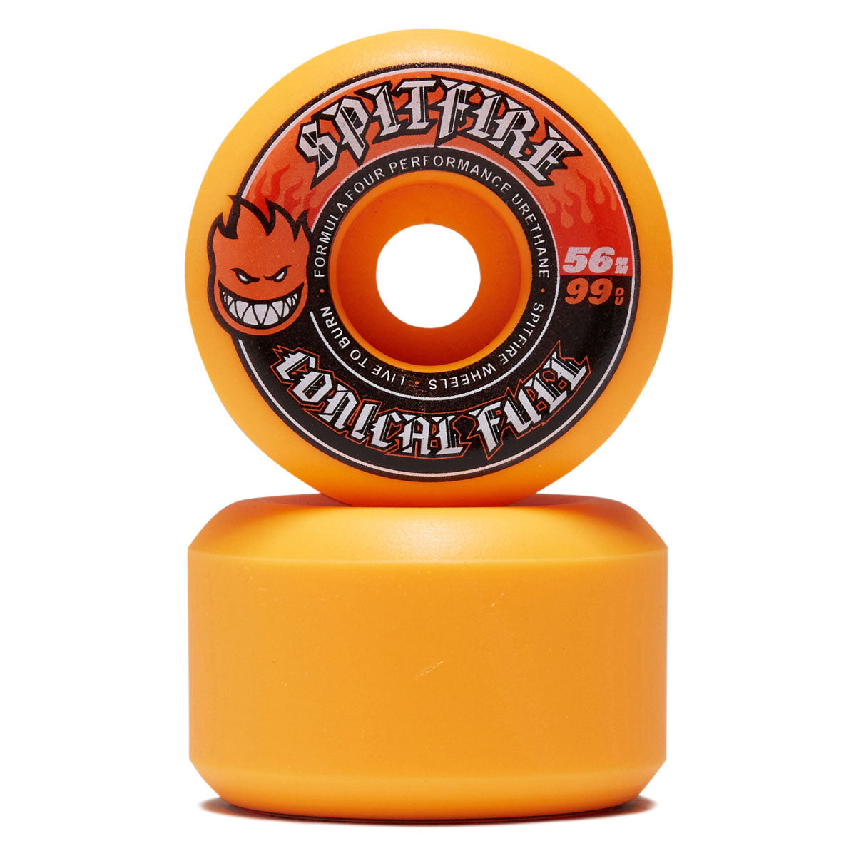 Spitfire F4 99 Team Color Pack Conical Full Skateboard Wheels - Orange - 56mm image 2
