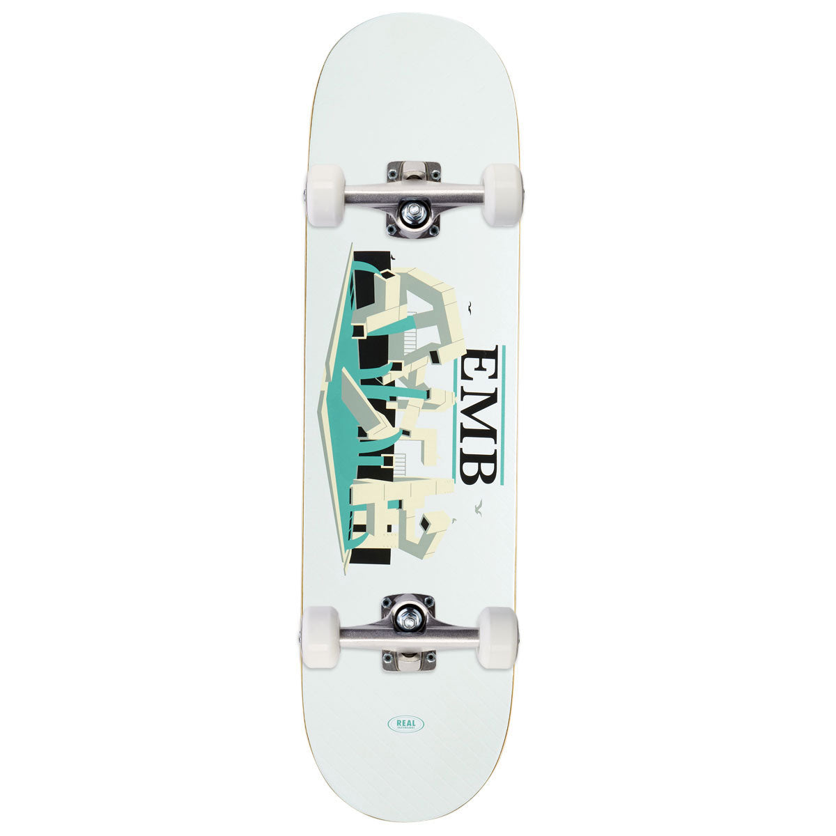 Real EMB Team Skateboard Complete - White - 8.50