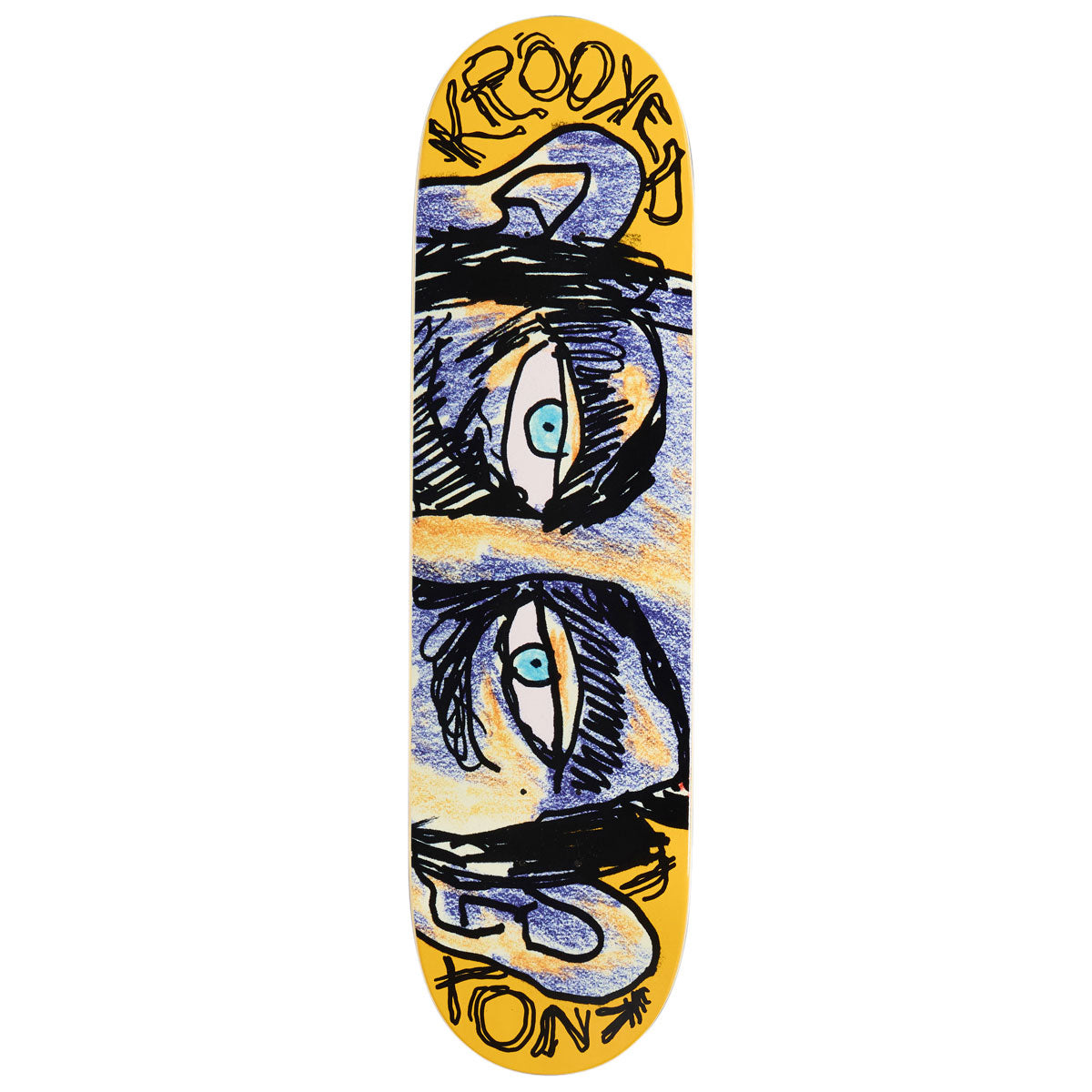 Krooked Knox Watcher Skateboard Deck - Yellow - 8.50
