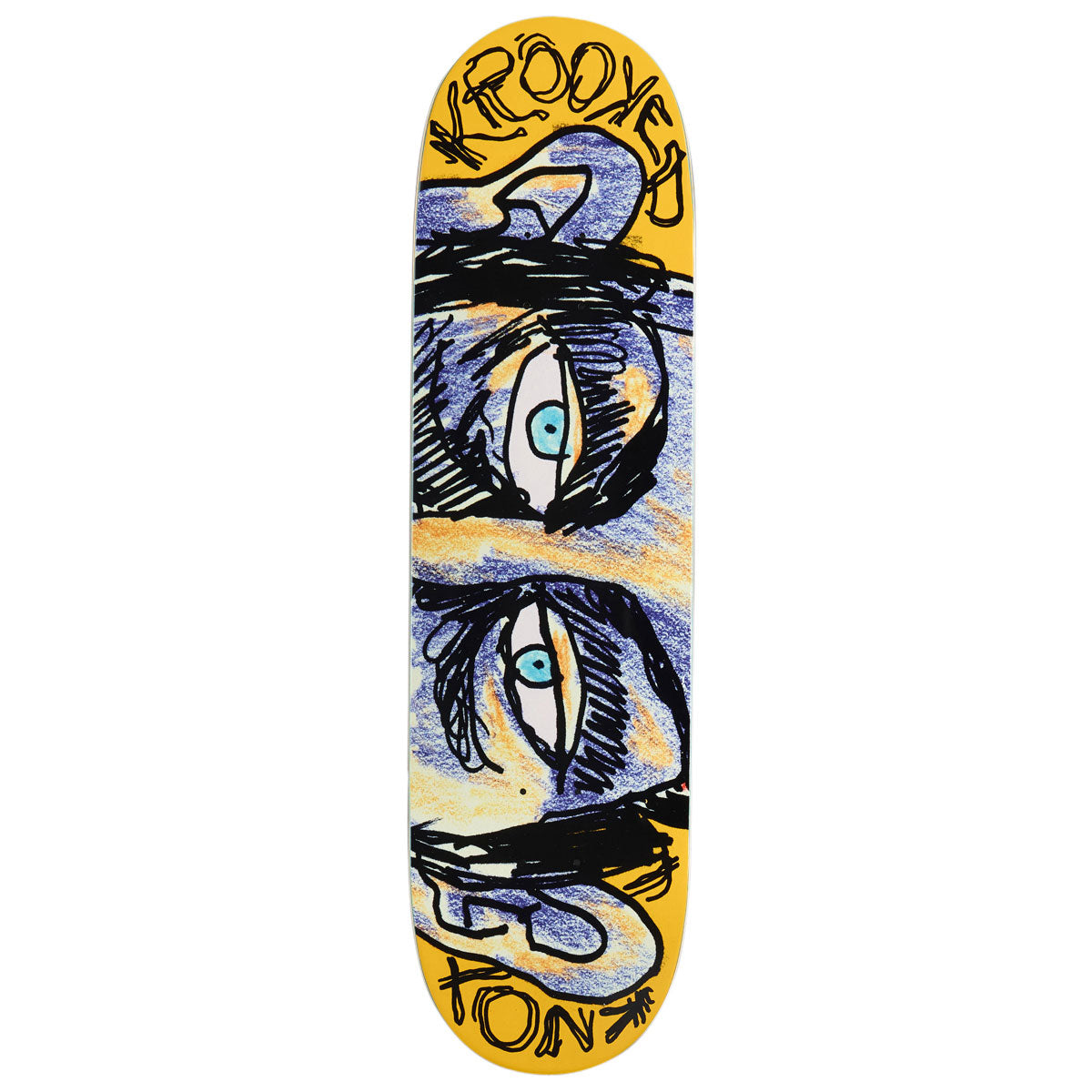 Krooked DBX Knox Watcher Skateboard Deck - Yellow - 8.50