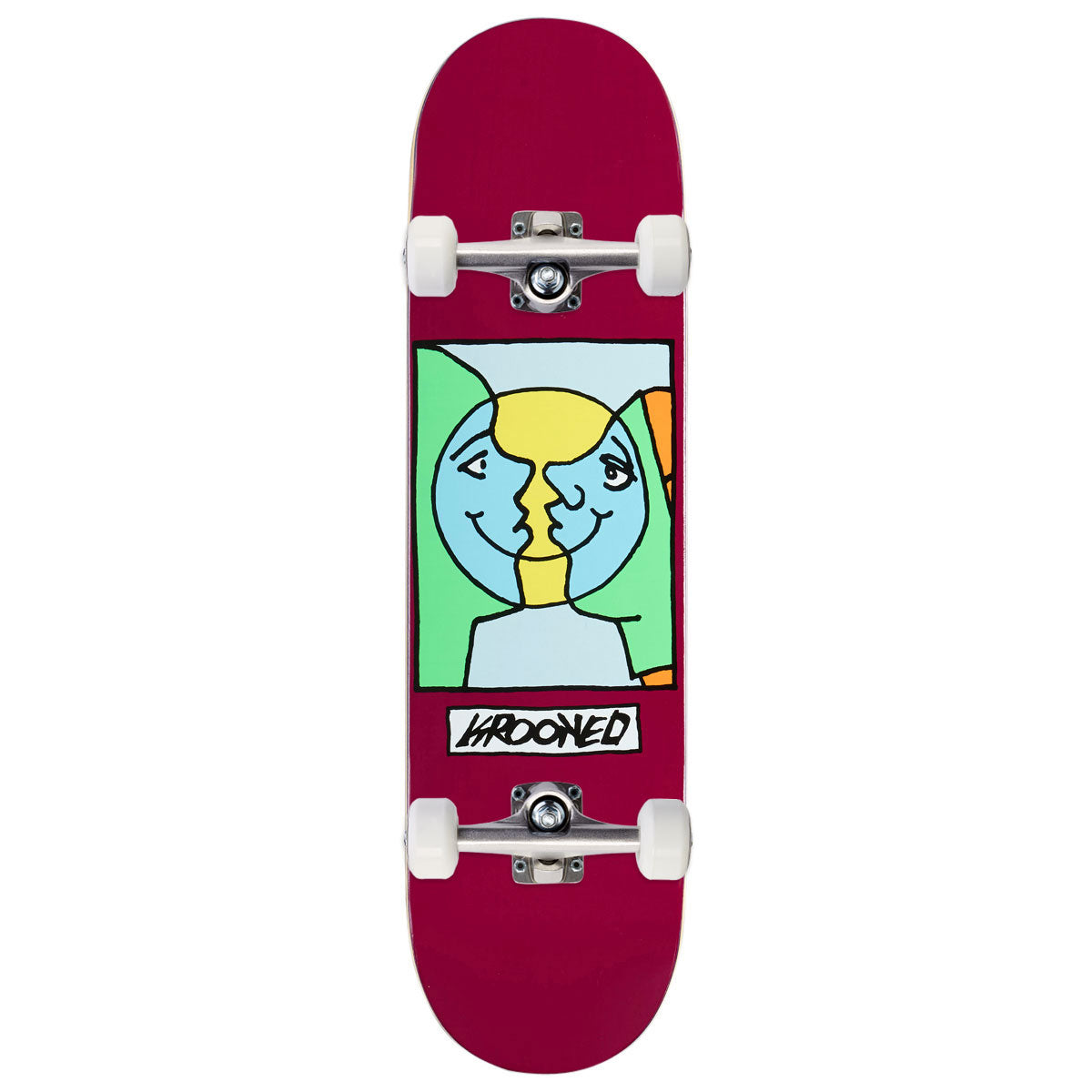 Krooked Easy Rider Moonsmile Skateboard Complete - Maroon - 8.25