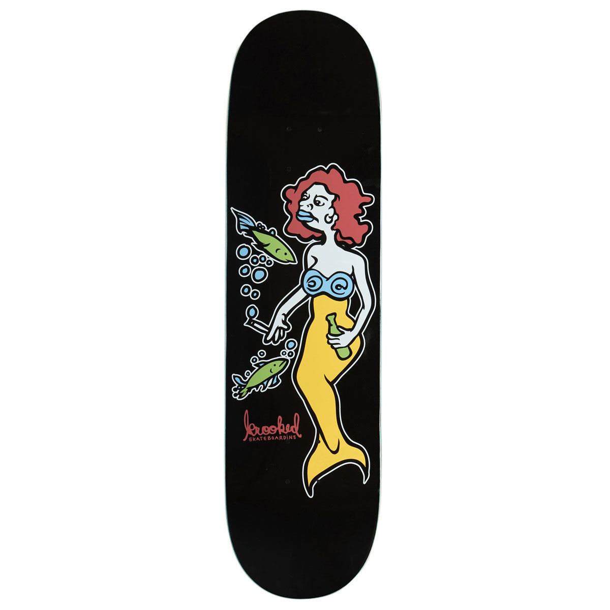 Krooked DBX Team Mermaid Skateboard Deck - Black - 8.25