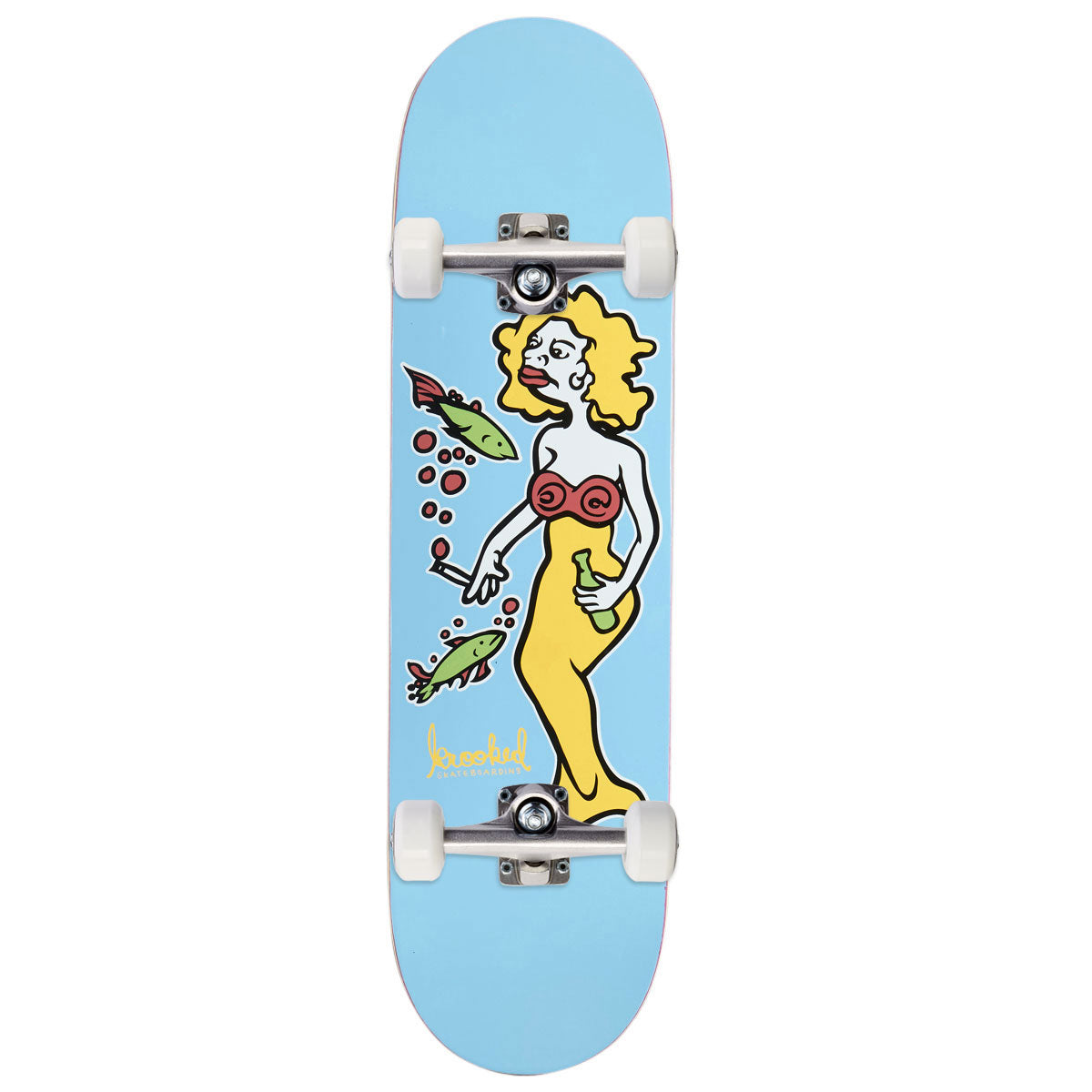 Krooked DBX Team Mermaid Skateboard Complete - Light Blue - 8.38
