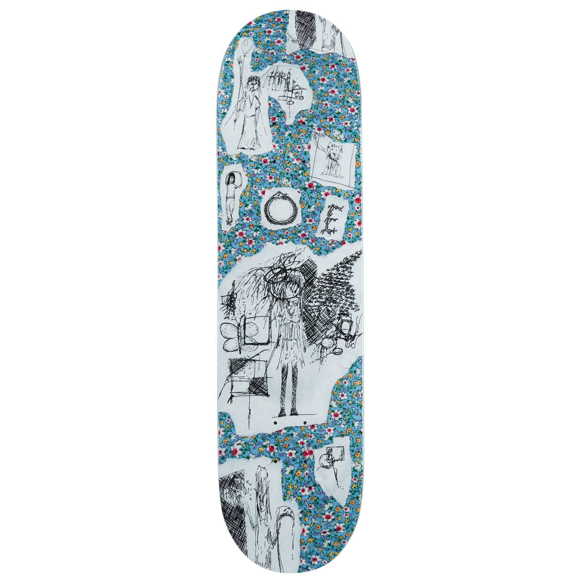 There Poe Flowerz Skateboard Deck - Blue - 8.12