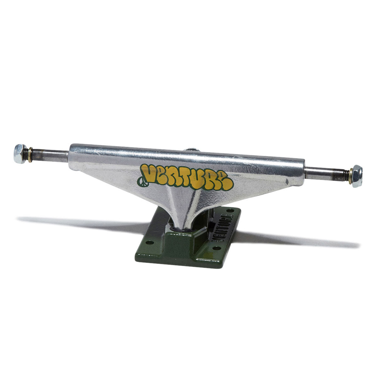 Venture Throw Team Edition Skateboard Trucks - Polished/Dark Green - 5.6 image 1