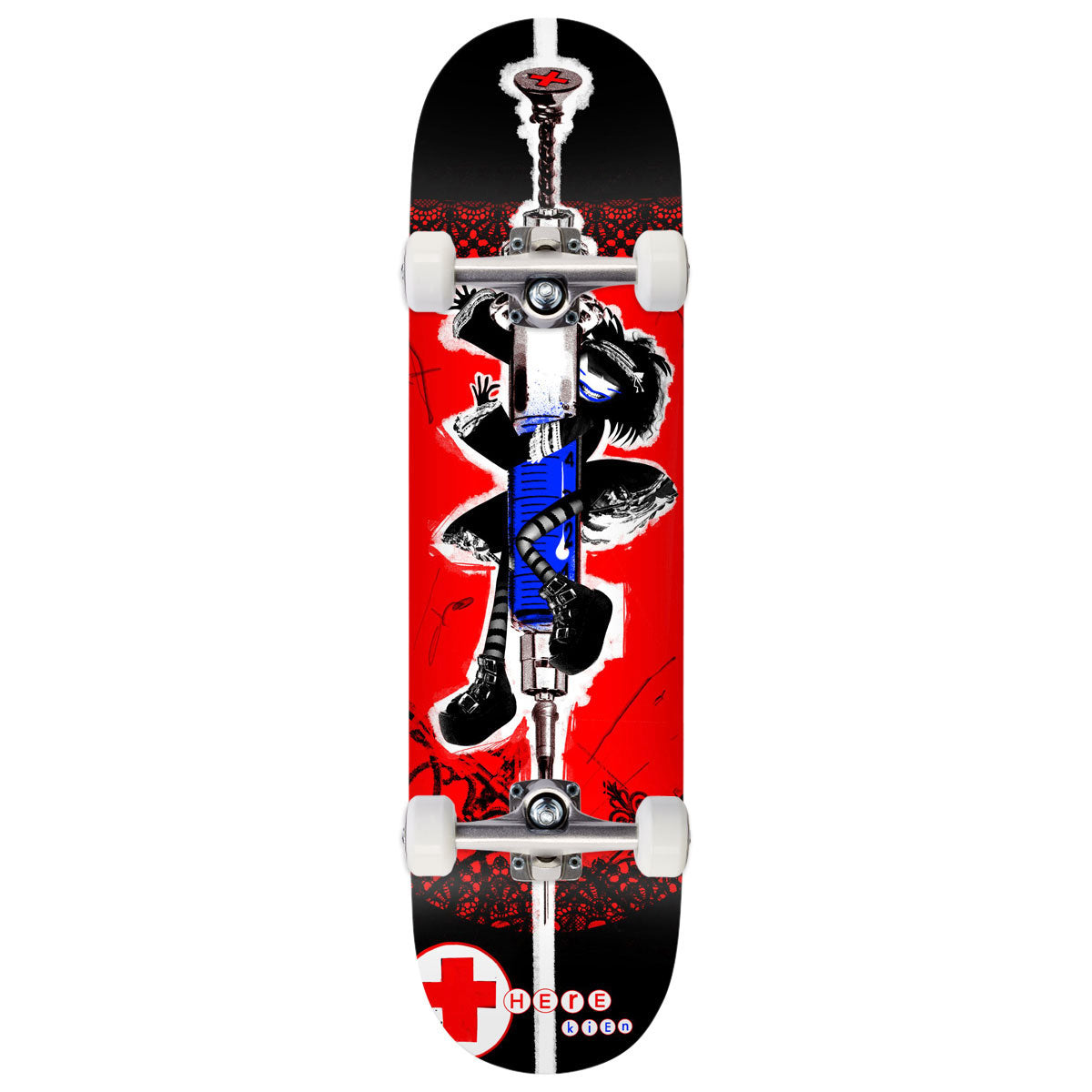 There Kien Filthy Guts Skateboard Complete - Red - 8.38