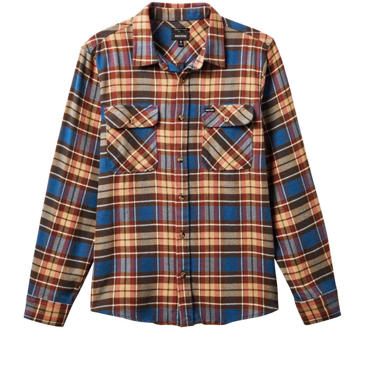 Brixton Bowery Flannel long Sleeve Shirt - Ocean Blue/Palm Desert/Sand image 2