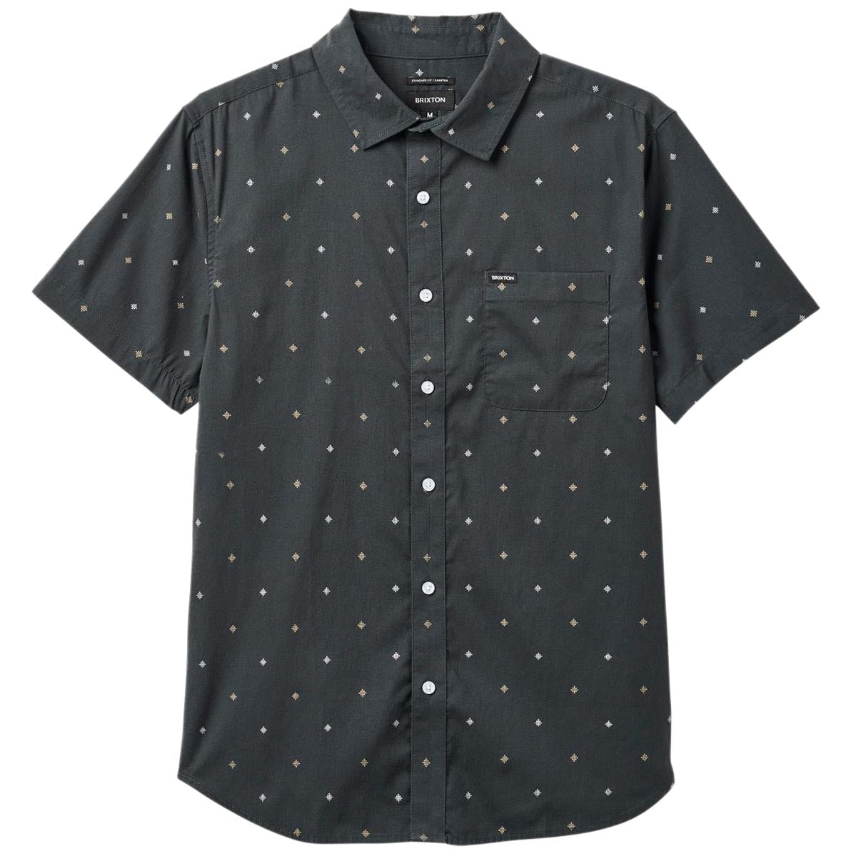 Brixton Charter Print Shirt - Washed Black Pyramid image 3