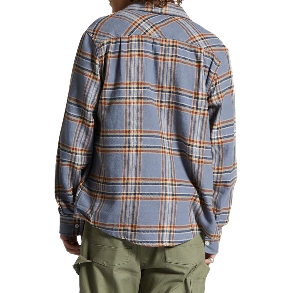 Brixton Bowery Flannel Long Sleeve Shirt - Stonewash Blue/Sand image 2