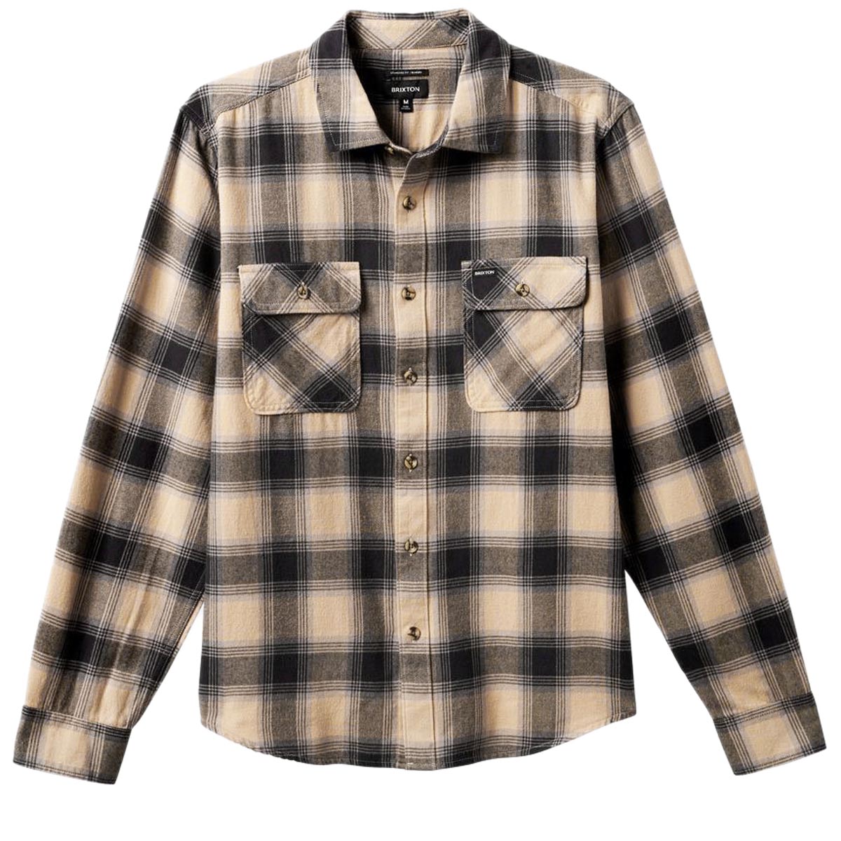 Brixton Bowery Lw Ultra Flannel Shirt - Oat Milk/Cinder Grey image 2