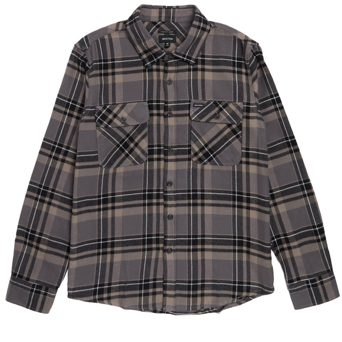 Brixton Bowery Long Sleeve Flannel Shirt - Charcoal/Black/Cinder Grey image 1