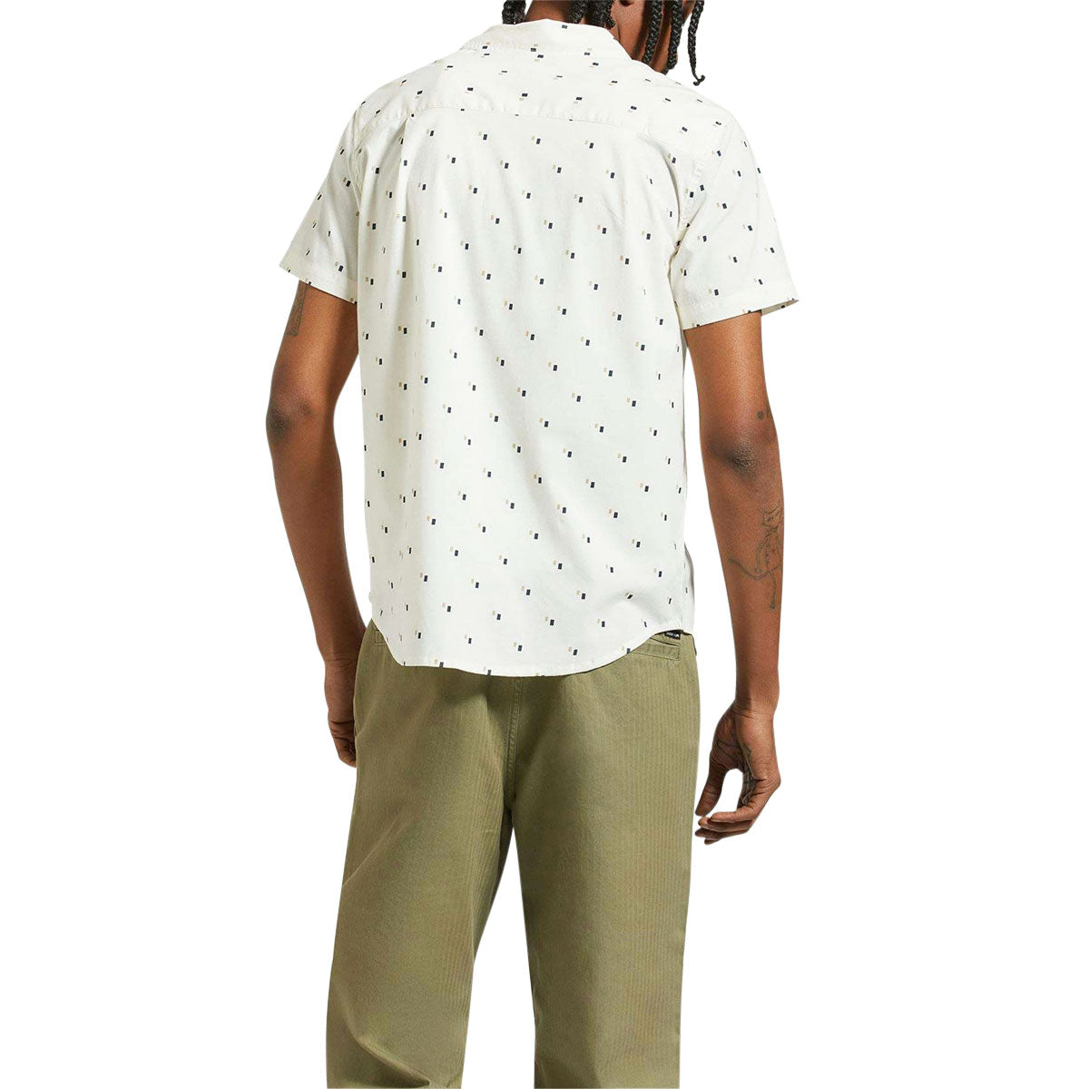 Brixton Charter Print Woven Shirt - Off White/Tipping Square image 2