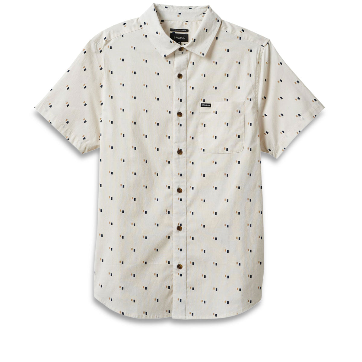 Brixton Charter Print Woven Shirt - Off White/Tipping Square image 4